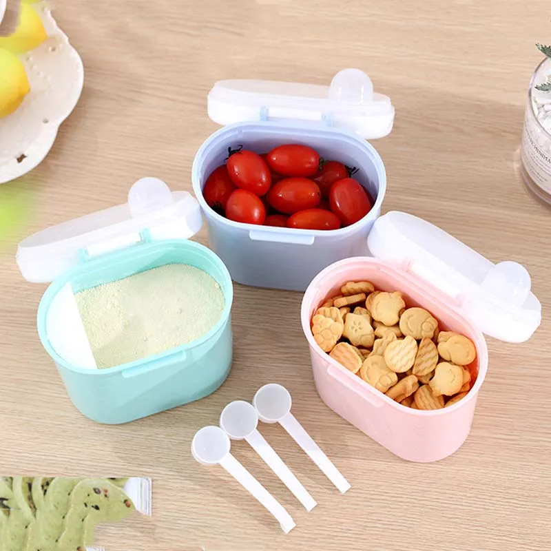 Baby's Independent Compartment Portable Milk Powder Storage Box Infant Unisex Snacking Travel Storage Box