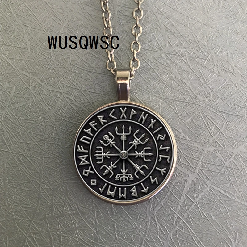 WUSQWSC 2018/البوصلة من Vegvisir فايكنغ كريستال قلادة عقد عنق بحجر مصقول ، الرجال و ملابس نسائية القلائد. WUSQWSC 2018/البوصلة من Vegvisir فايكنغ كريستال قلادة عقد عنق بحجر مصقول ، الرجال و ملابس نسائية القلائد.