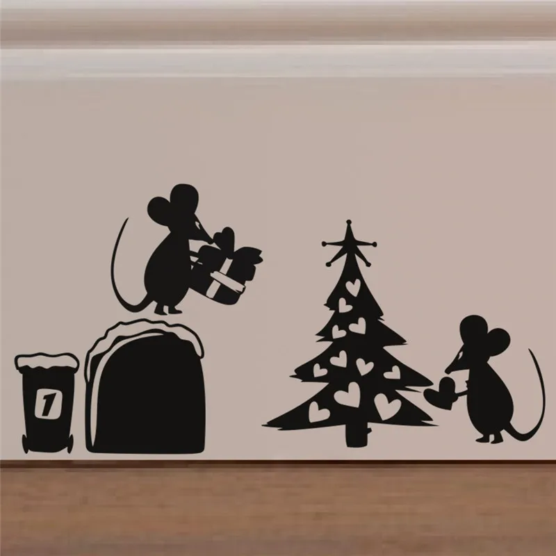 Funny Love Mouse Hole Wall Stickers For Kids Rooms Wall decals vinyl Mural Art Home decoration Vintage Poster