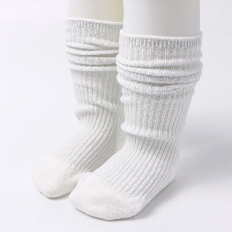 Блестящие носки для новорожденных; хлопковые носки для маленьких девочек; Calcetines; гольфы для малышей; однотонные детские носки; Sokken - Цвет: white
