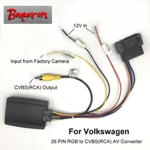 26 PIN RGB cvbs (RCA) AV Converter per Volkswagen Fabbrica Originale Macchina Fotografica di Uscita per Terza Parte OEM/After Market Capo Unità DVD