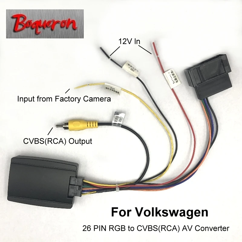 26-контактный rgb-cvbs (RCA) AV конвертер для Volkswagen Заводская Оригинальная камера выход в
