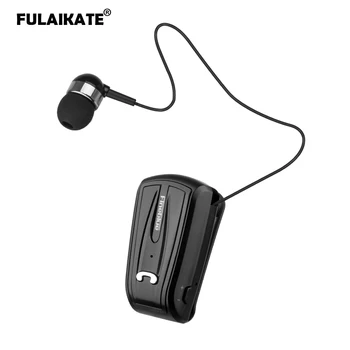 

FULAIKATE Business Clip On Telescopic Wireless Earphone for Mobile Phone Tablet Bluetooth Headset Stereo Music Calling Earpiece