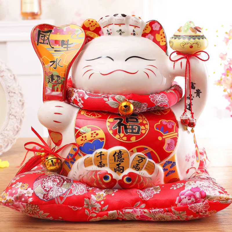 Японский стиль большой негабаритный орнамент Lucky Cat керамическая копилка открытие подарок магазин Декор