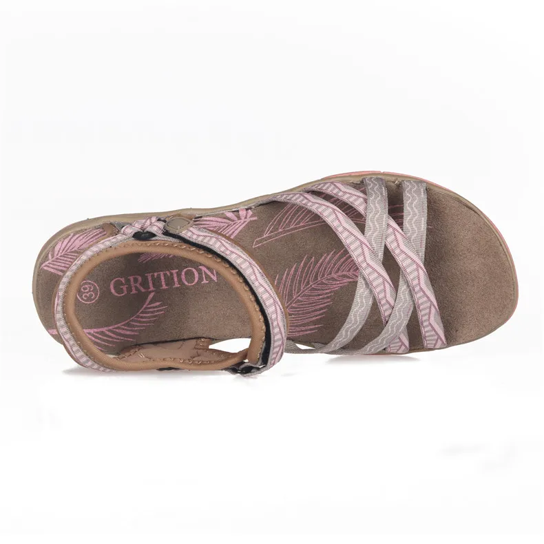 GRITION/Коллекция года; женские уличные сандалии; летняя пляжная обувь на плоской платформе; Повседневная водонепроницаемая обувь; женские удобные дышащие модные сандалии