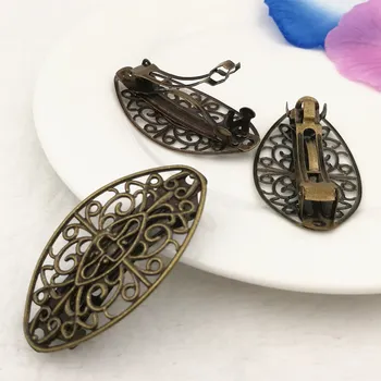 

10pcs/lot 6 Colors 50x27mm Hairpin Flower Leaves Copper Fallen Petals Hairgrips DIY Hair Jewelry Base settings Finding B29970