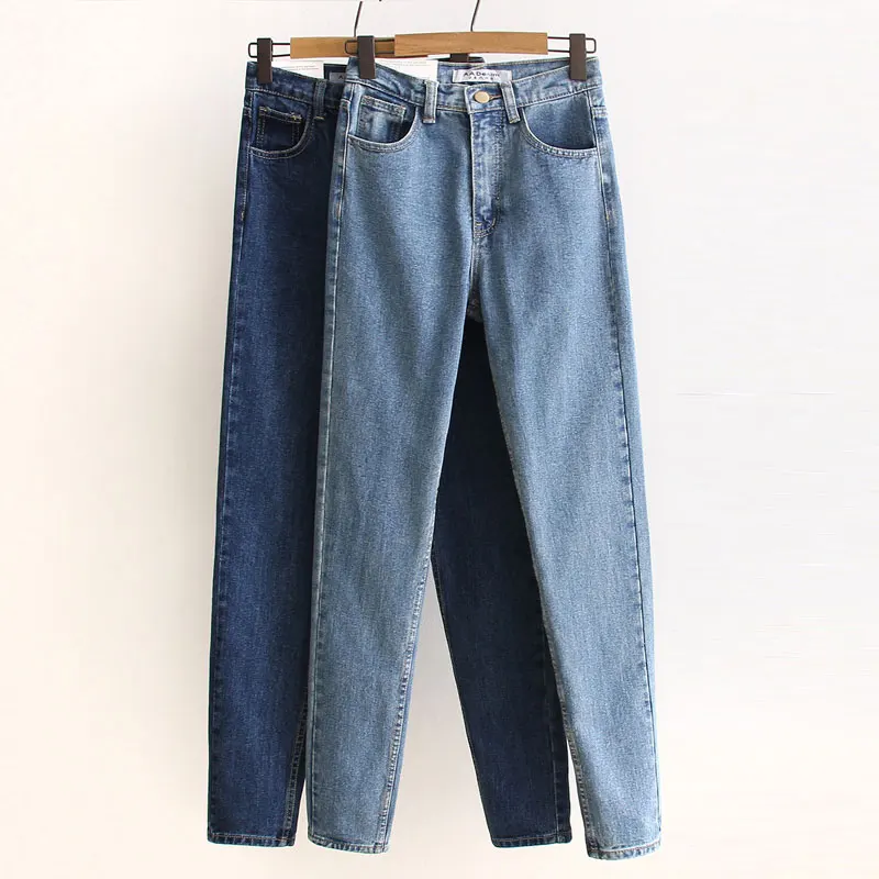 2017 Full Length Jeans Women Autumn Washed Denim Straight Women Jeans