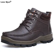 Winter Brand Big Size Men Shoes Martin Boots Genuine Leather Warm Snow Boots Casual Men Motorcycle Boots Botas Hombre569