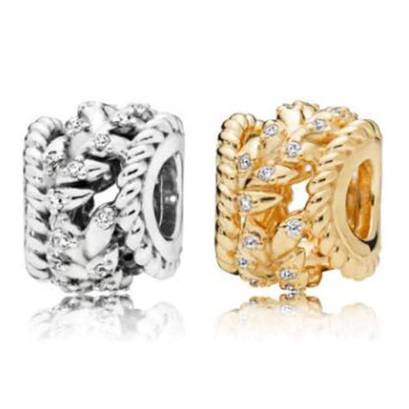 

Fits Bracelet Charm DIY Women's Party Gifts Natural Wind Wheat Ears Gold 925 Sterling Silver Beads Accessories