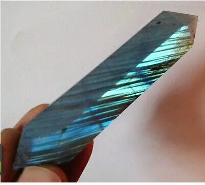 

40g Natural beautiful labradorite QUARTZ CRYSTAL WAND POINT HEALING