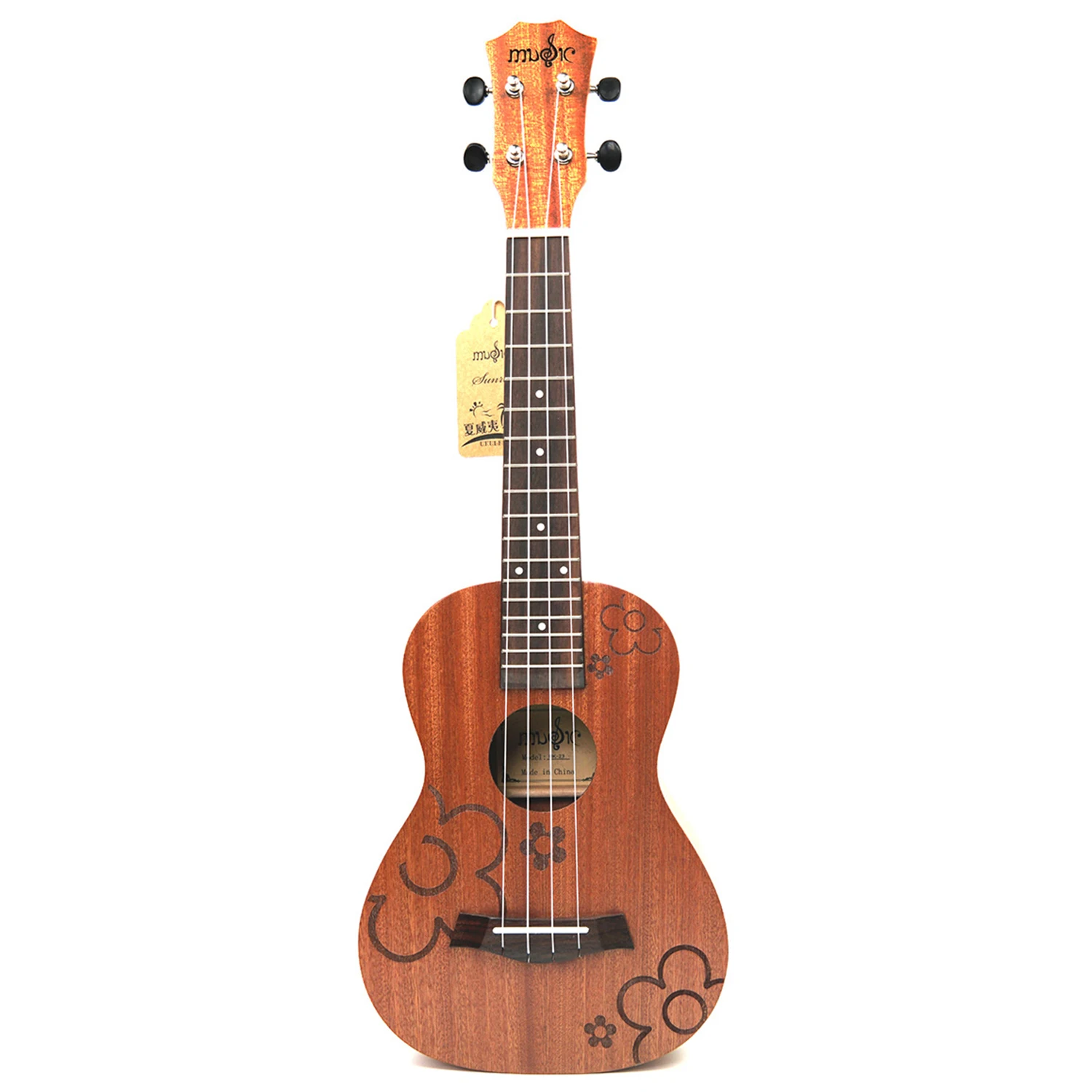 21 inch Soprano Uke4 Strings UkuSapele flowers guitaacoustic small guitar solid body professional uke Concert 21 inch Soprano Uke4 Strings UkuSapele flowers guitaacoustic small guitar solid body professional uke Concert