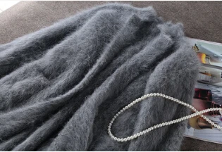 Роскошное длинное Норковое кашемировое пальто, женская мода, настоящая норка, Кашемировое длинное пальто, опт, розница, на заказ, большой размер и цвет, TBFP830 - Цвет: Серый
