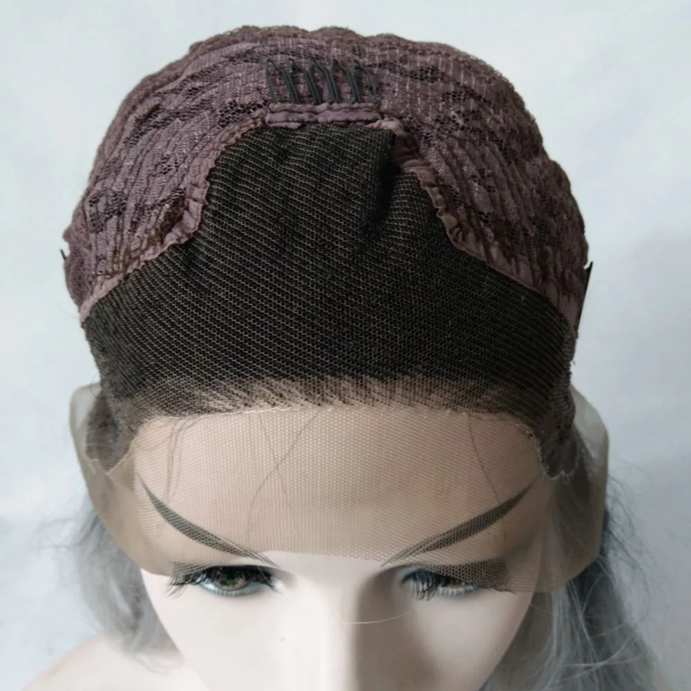 MRWIG long wavy 26in #130 hair color synthetic front lace wig free part heat resistant fiber cosplay wig