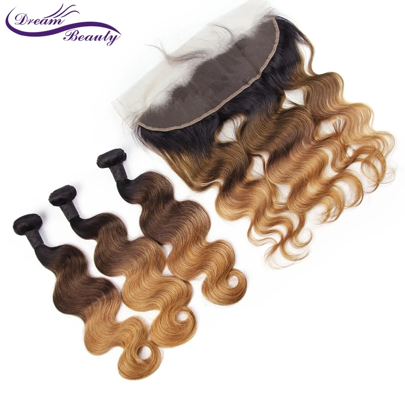 Brazilian Hair Ombre Bundles with Frontal Body Wave Remy Human Hair 1B/4/27 Ombre Bundles with Lace Frontal Closure Dream Beauty Brazilian Hair Ombre Bundles with Frontal Body Wave Remy Human Hair 1B/4/27 Ombre Bundles with Lace Frontal Closure Dream Beauty