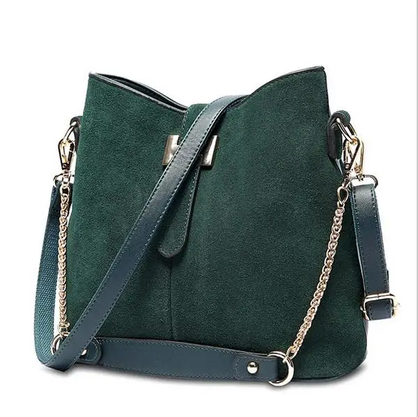 female bag bucket bag 2017 Europe and the American vintage style handbag suede bags women shoulder