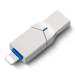 2in1 USB3.0 флеш-накопители, 16/32/64 GB Тип-C USB Диск флеш-накопитель совместим для iPhone iOS Android Тип-C ПК-Серебристый