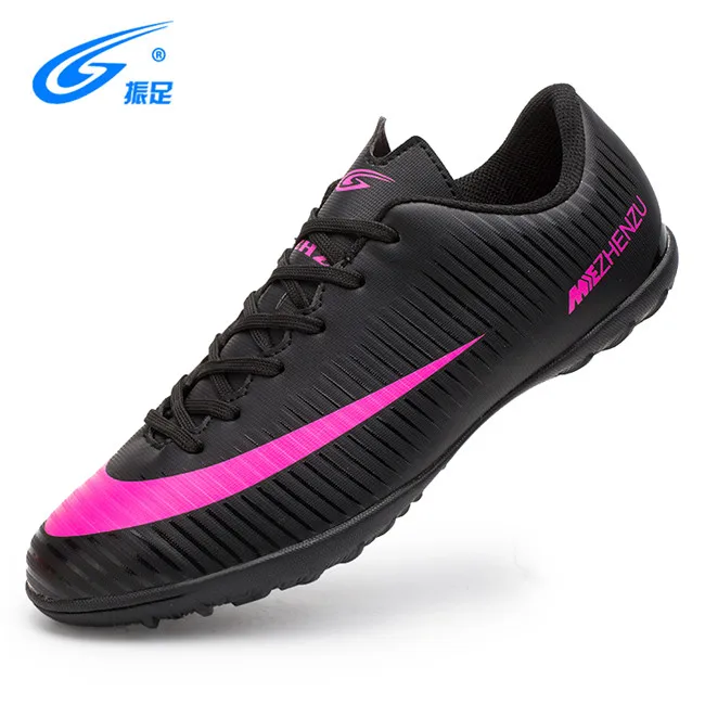 Zhenzu бутсы футбольные детские мужчина женщина футзалки для мини-футбола futsal shoes футбольная обувь Бутсы футбольные кроссовки размер Eur 35-44 - Цвет: Черный