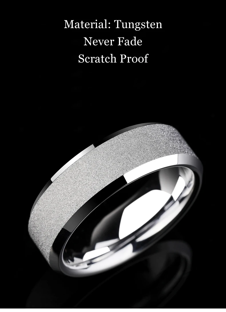 Новое поступление классический мужской 4 мм/7 мм Ширина белый вольфрам карбида кольцо матовая глянцевая отделка для женщина мужчина Размеры 5–12