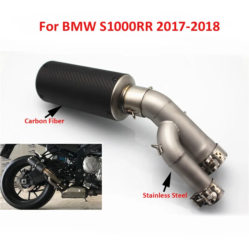 

S1000RR Motorcycle Exhaust System Slip On Muffler Tip Exhaust Pipe Mid Link Pipe Whole Set Pipe For BMW S1000RR 2017 2018