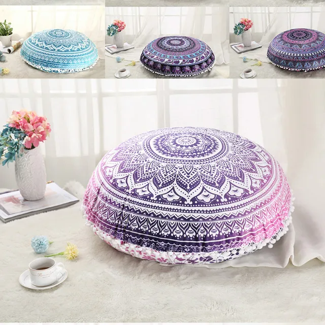 Home Garden Retro Geometry Design Indian Mandala Pillows Round Bohemian Cushion Cover Sofa Outdoor Home Garden Retro Geometry Design Indian Mandala Pillows Round Bohemian Cushion Cover Sofa Outdoor