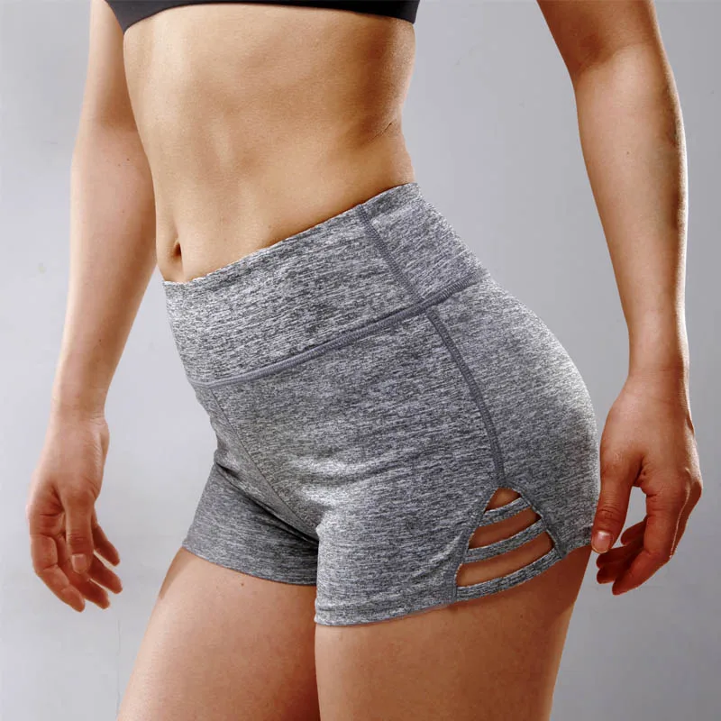 Yocndux женские профессиональные спортивные шорты для бега быстросохнущие высококачественные колготки шорты для йоги Hollo эластичные фитнес-шорты - Цвет: Gray