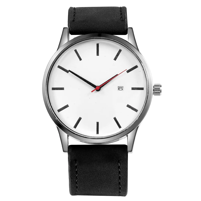 Топ бренд Роскошные мужские часы модные часы для мужчин новые часы мужские спортивные часы кожаные повседневные часы Reloj Hombre Saati - Цвет: black 2