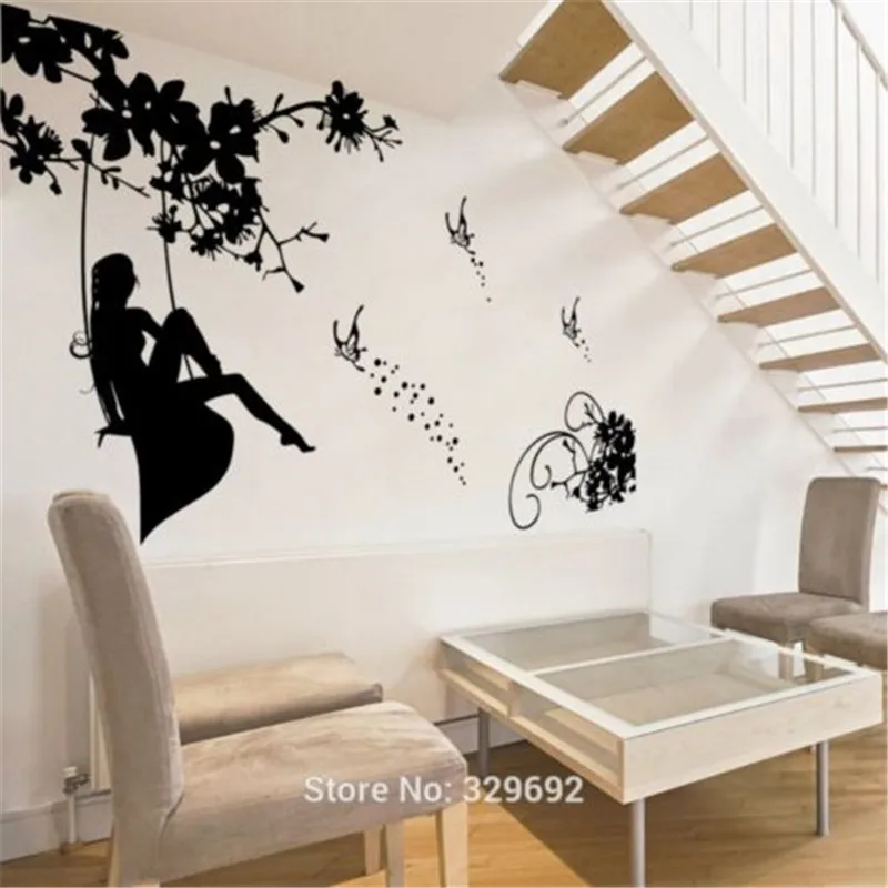 Fashion Wall Stickers Beautiful Girls Wall Decals Girls Bedroom Wall