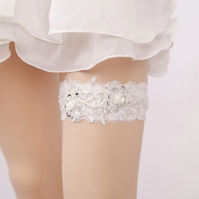 Online New Western Style Elegant Lace Wedding Garter Pearl New Western Style Elegant Lace Wedding Garter Pearl Rhinestone Bridal Leg Belt Bride Props Accessories