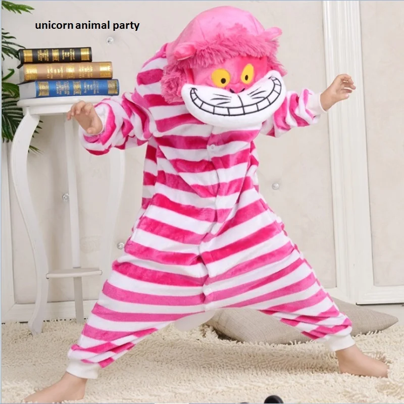 

Kigurumi Christmas Sleepsuit Cheshire Cat Pajamas Onesie Animal Rompers Jumpsuit Cartoon Cosplay Costumes Children Unisex Pyjama