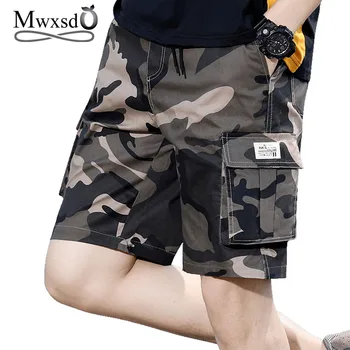 

Mwxsd brand Men Summer Cargo Shorts mens casual cotton camouflage knee length outdoor shorts male short Jogger