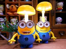 Novelty Despicable Me 16 LED Folding Head LED Desk Lamp Smiling Cartoon Minions Portable Baby Lamp kids Gift Student Lamp