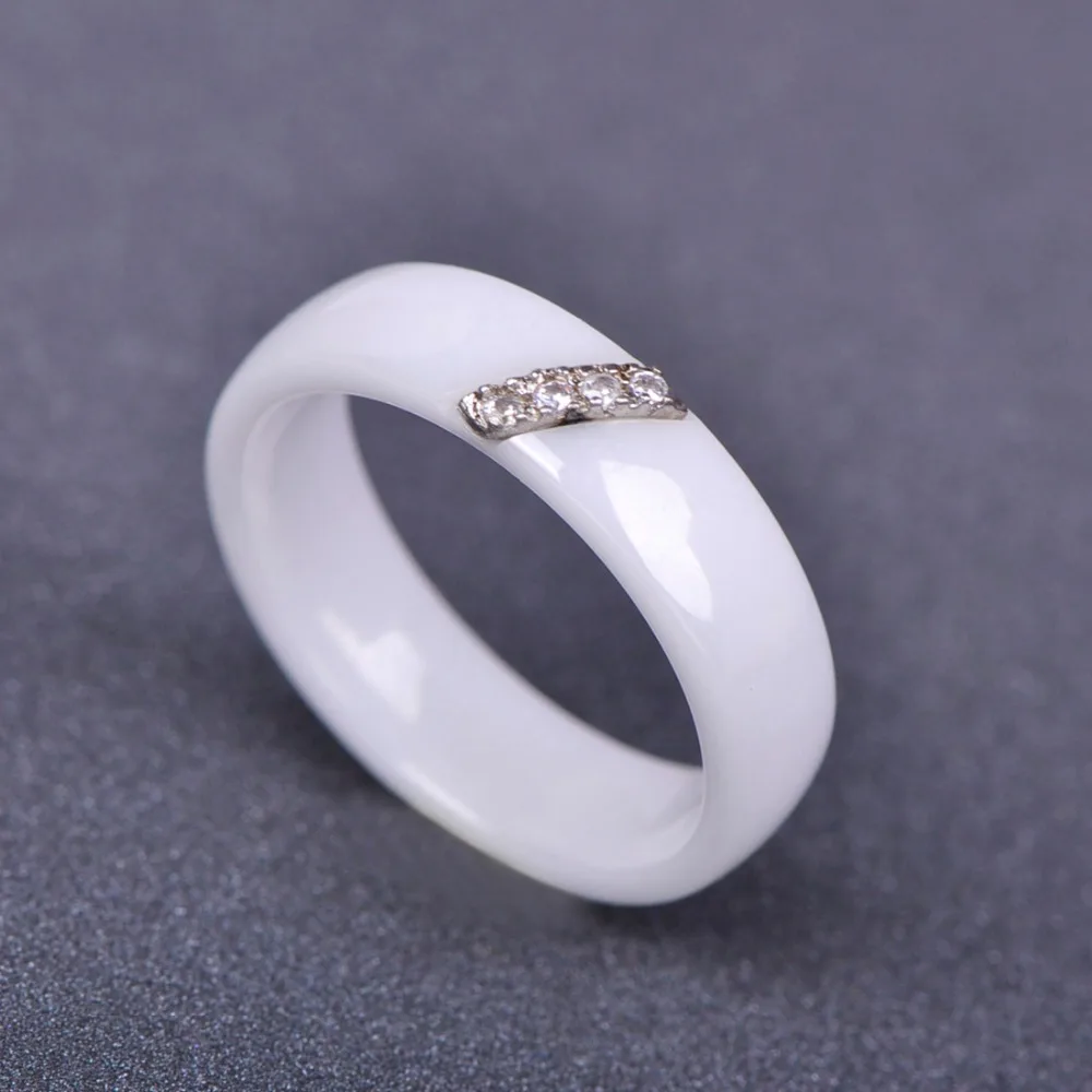 

Funmor Trendy Ceramic Ring Copper Finger Jewelry Crystal For Women Female Anniversary Wedding Party Decoration Ornaments Gifts