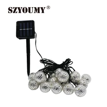 SZYOUMY Светодиодный Фонари, работающие от солнечной энергии для сада Свадебные украшения для деревьев 10 20 Гирлянда со светодиодными лампочками волшебный мяч вечерние световая гирлянда на открытом воздухе