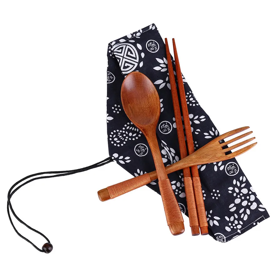 New Wooden Dinnerware Set Portable Japanese Vintage Wood Chopsticks Spoon Fork Tableware 3pcs/Set Tableware Set 0319#30 New Wooden Dinnerware Set Portable Japanese Vintage Wood Chopsticks Spoon Fork Tableware 3pcs/Set Tableware Set 0319#30
