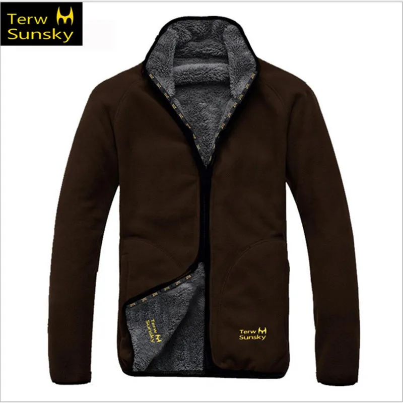 Skup Zimowa odzież dwustronna polar mężczyźni kobiety kurtka HQ Outdoor Fishing Camping wspinaczka odzież górska sport wełna owcza płaszcz z podszewką