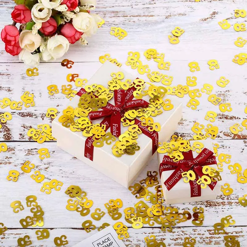 

30th 40th 50th 60th Number Confetti 30 40 50 60 years Birthday Party Anniversary Tabletop Table Scatters centerpiece Decoration