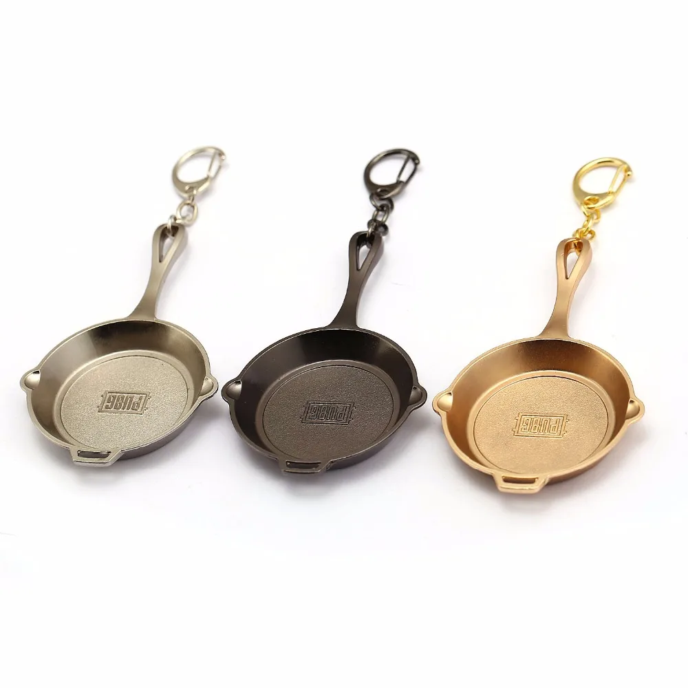 

HSIC 10pcs/lot Wholesale Game Playerunknown Battlegrounds PUBG Pans Model Keychain New Design PUBG Big Size 10*6cm HC12586