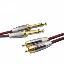Audiophile Audio Cable Dual RCA to Dual 6.35mm 1/4” TRS Jack Male to Male Mixer Amplifier Interconnection Cable 1M 2M 3M 5M 8M