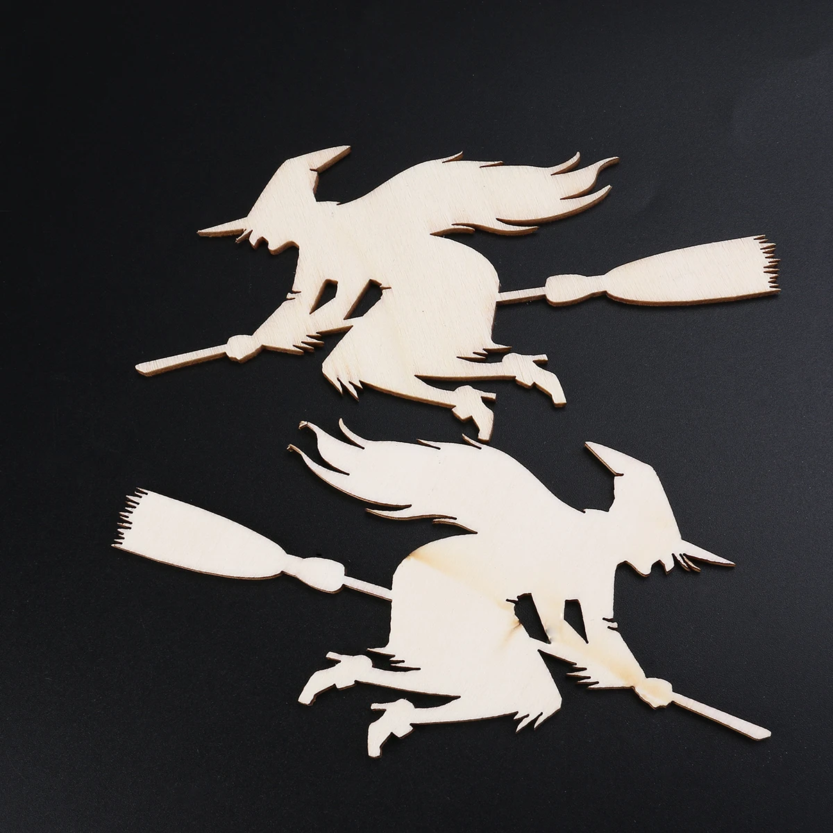 

Halloween Home Decoration Hanging Ornament Accessory Painting Scrapbooking Craft Wooden DIY Witch Shape Handmade Wooden 10 pcs