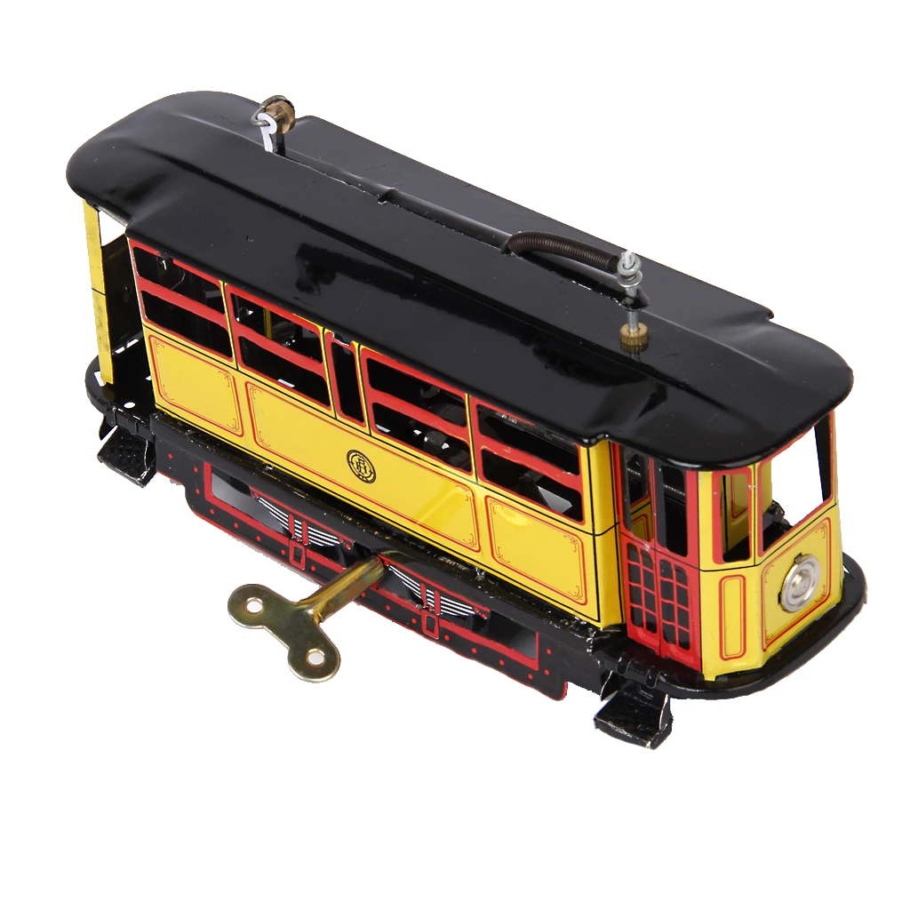 

Retro Tram Streetcar Bus Model Kid Tin Toy Collectible Gift Wind Up Toy
