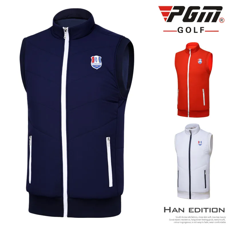 

PGM golf clothing men apparel men's vest autumn winter warm sleeveless vest windproof jacket Sportswear Fitness Dry Fit Jacket