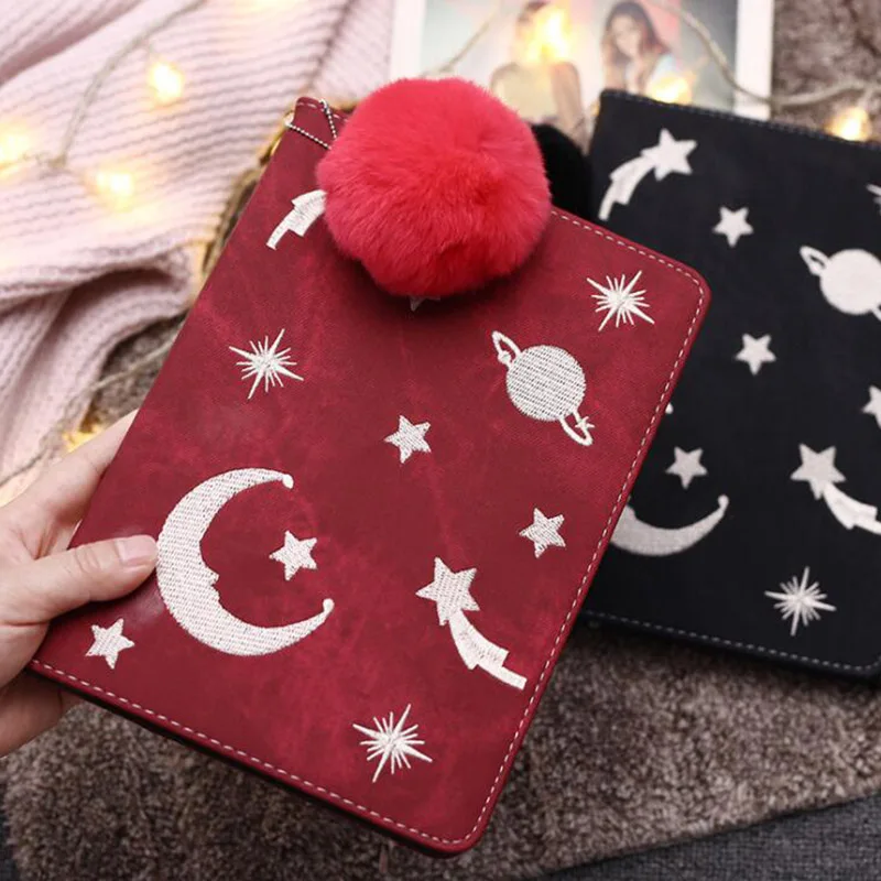 Smart Wake PU Leather Case For New iPad 9.7'' 2017/2018 Air/Air 2 2/3/4 Mini 1 3 4 Luxury Moon Star Embroidery Tablet Cover |