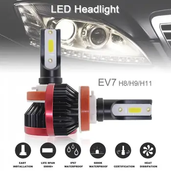 

1Pair Super Mini H8/H9/H11 120W 20000LM 6500K Car COB LED Chips Headlight Bulbs Conversion Kit Lamps Waterproof Auto Headlamp