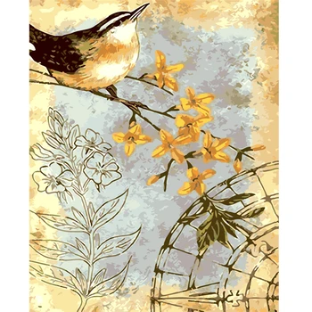 

Frameless Pictures Diy Painting By Numbers Hand Painted On Canvas Decoration Painting Animal Good Luck Birds Art Oil Painting