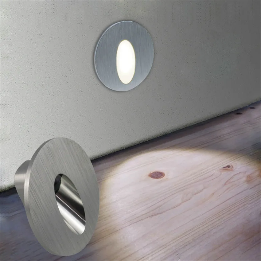 Led Stair Light Aluminum Round Wall Lamp 3W Recessed LED Step Lamp