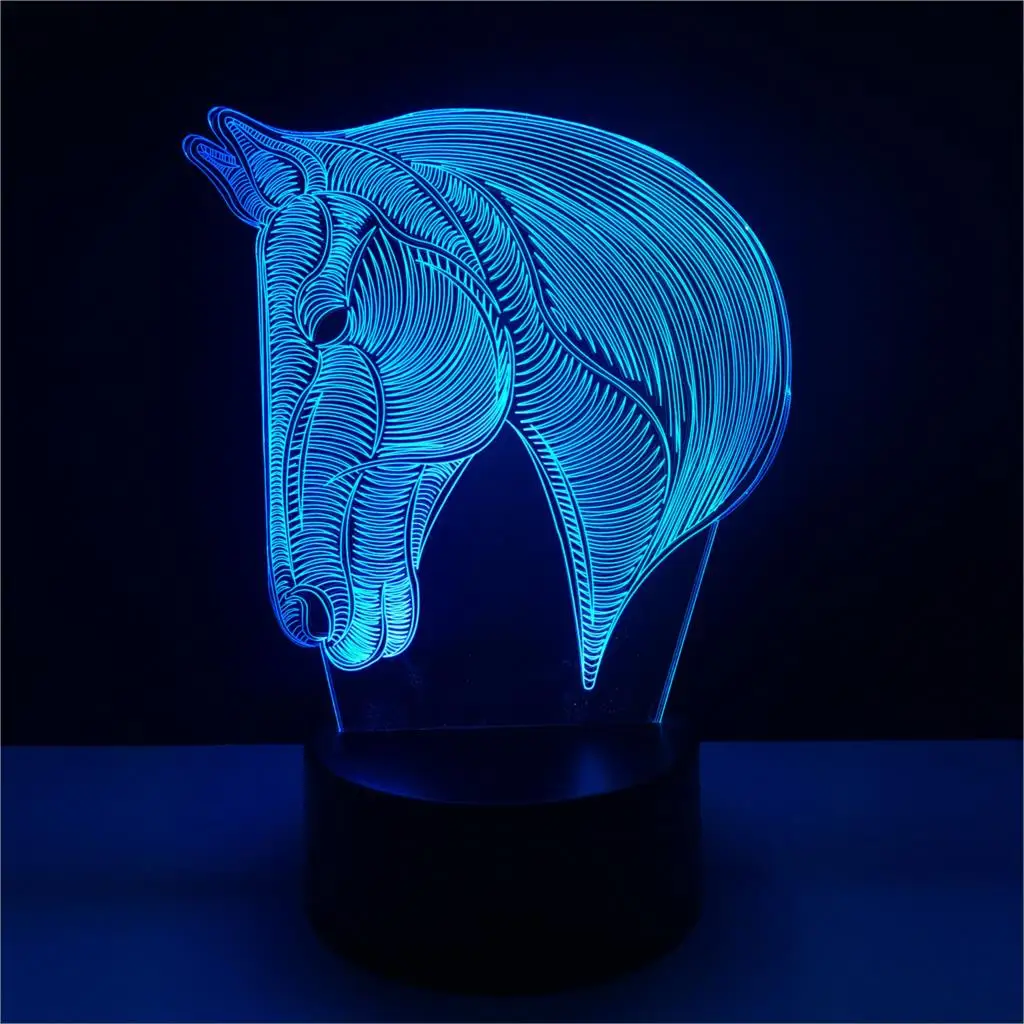 7 Colors Changing Animal LED Night light Horse 3D Desk Table Lamp USB Luces Navidad Lampara Kid Sleeping Novelty Nightlight