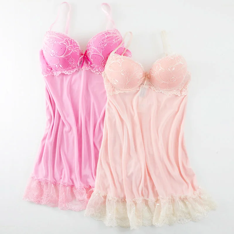 New Fashion extra/plus size lace gauze Pink Spaghetti