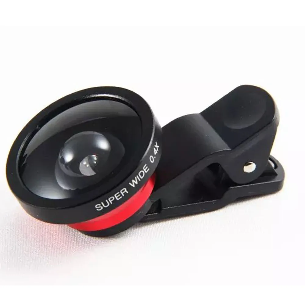 

Quality Universal Fish Eye 0.4X Super Wide Angle Lens Clip Phone Lens Kit for iPhone 5 6 HTC Samsung S5 S6 A9 Sony LG Smartphone