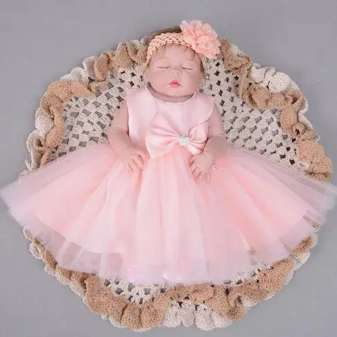 Настоящее 55 см полное тело силиконовые reborn baby doll игрушки с несколько цветов платье Реалистичная Спящая кукла-реборн принцесса девочка подарок - Цвет: orange