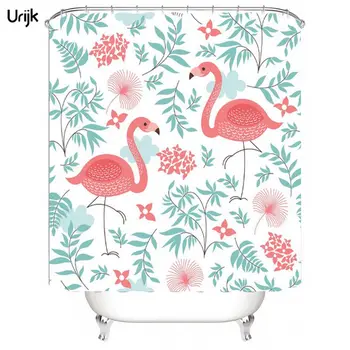 

Urijk Colorful Eco-friendly Flamingo Shower Curtain Polyester Top Quality Washable Bath Curtains Home Decor Bathroom Curtain